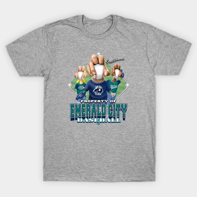 Knucklehead for Emerald City Baseball T-Shirt by MudgeSportswear